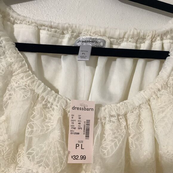 Cream Fairycore Coquette Dollette Lace Feminine Romantic Lace Peasant Blouse PL - Picture 4 of 11